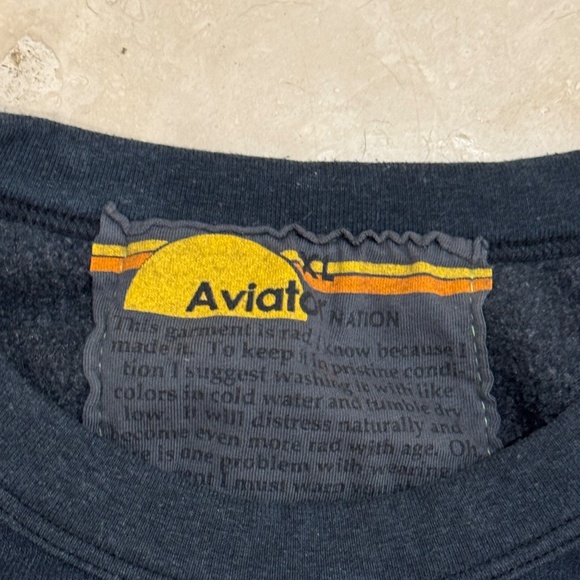 Aviator Nation BOLT CREW SWEATSHIRT - CHARCOAL Black Unisex XLarge - Picture 4 of 11